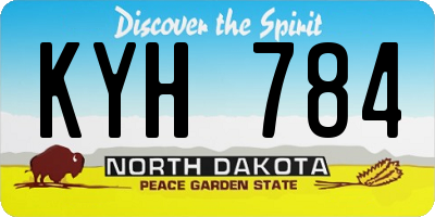 ND license plate KYH784