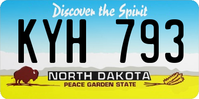 ND license plate KYH793