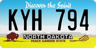 ND license plate KYH794