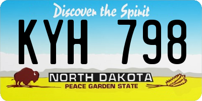ND license plate KYH798