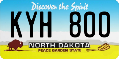 ND license plate KYH800