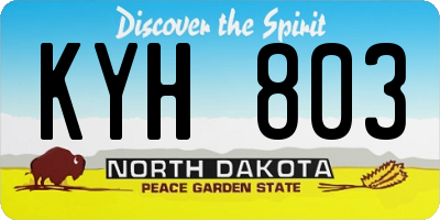 ND license plate KYH803