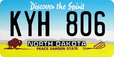 ND license plate KYH806