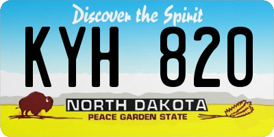 ND license plate KYH820