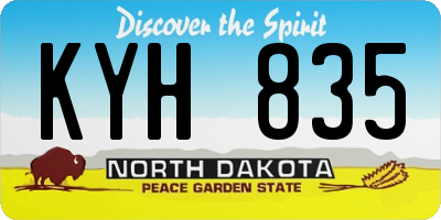 ND license plate KYH835