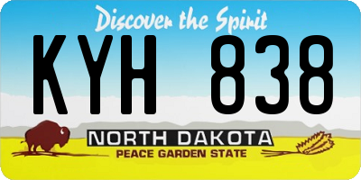 ND license plate KYH838
