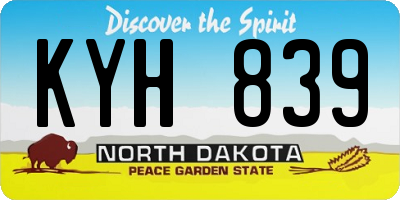 ND license plate KYH839
