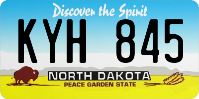ND license plate KYH845
