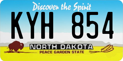 ND license plate KYH854