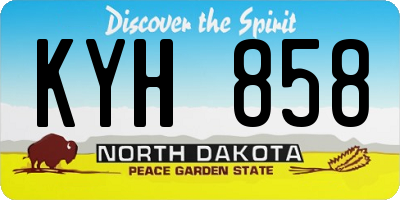 ND license plate KYH858