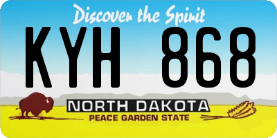 ND license plate KYH868