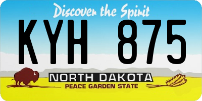 ND license plate KYH875