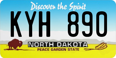ND license plate KYH890