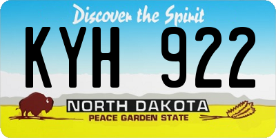 ND license plate KYH922