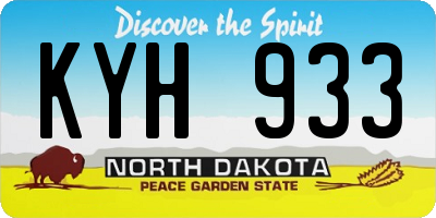 ND license plate KYH933