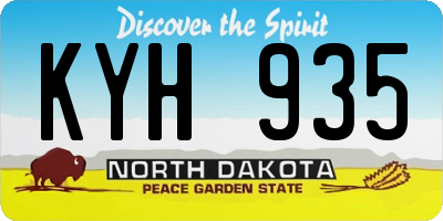 ND license plate KYH935
