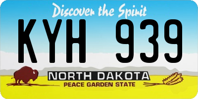 ND license plate KYH939