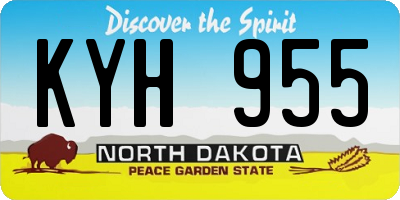 ND license plate KYH955