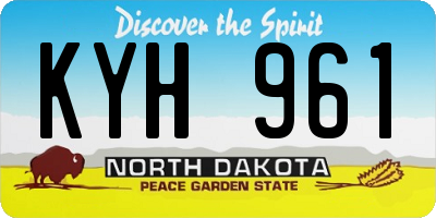 ND license plate KYH961