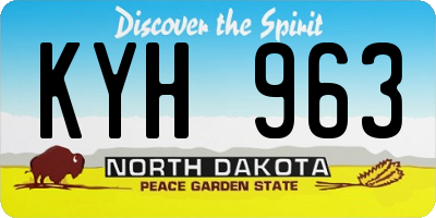 ND license plate KYH963