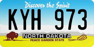 ND license plate KYH973