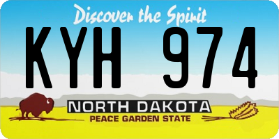 ND license plate KYH974
