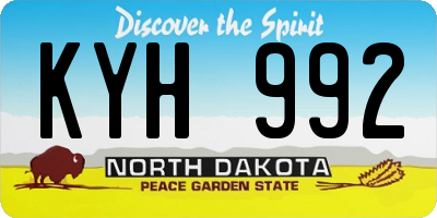 ND license plate KYH992