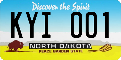 ND license plate KYI001