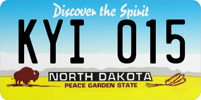 ND license plate KYI015