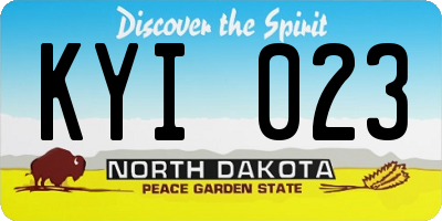ND license plate KYI023