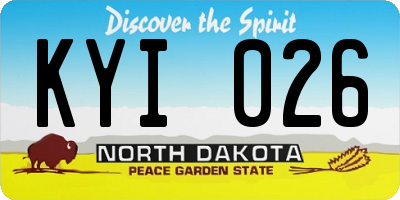 ND license plate KYI026