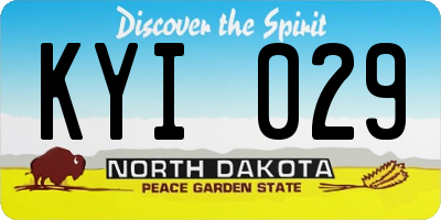 ND license plate KYI029