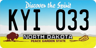 ND license plate KYI033