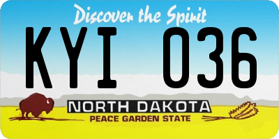 ND license plate KYI036
