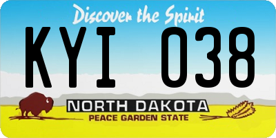 ND license plate KYI038