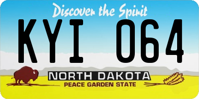 ND license plate KYI064
