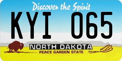 ND license plate KYI065