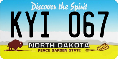 ND license plate KYI067