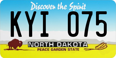 ND license plate KYI075