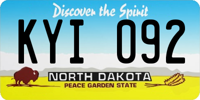 ND license plate KYI092