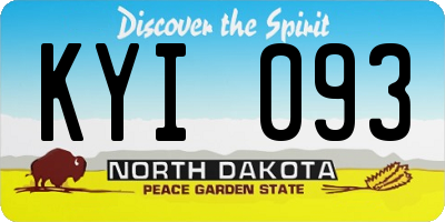 ND license plate KYI093