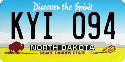 ND license plate KYI094