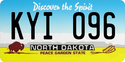 ND license plate KYI096