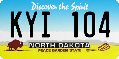 ND license plate KYI104