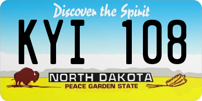 ND license plate KYI108