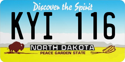 ND license plate KYI116
