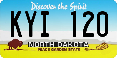 ND license plate KYI120