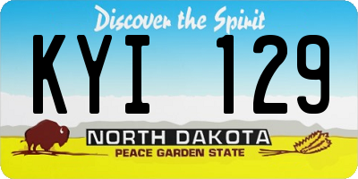 ND license plate KYI129