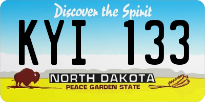 ND license plate KYI133