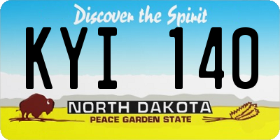 ND license plate KYI140